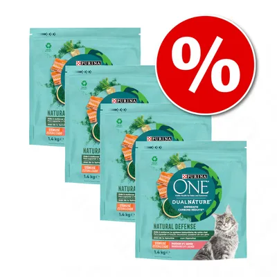 Lot PURINA ONE Dual Nature 4 x 1,4 kg pour chat