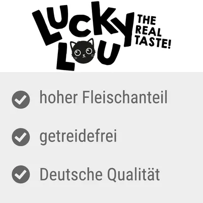 Lucky Lou. The Real Taste! Hoher Fleischanteil, getreidefrei, Deutsche Qualität.