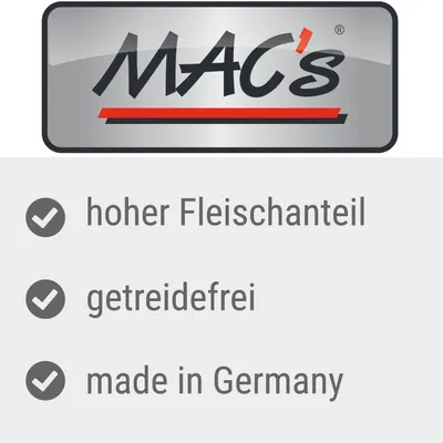 MAC's, hoher Fleischanteil, getreidefrei, made in Germany (texte en allemand)