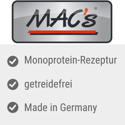 MAC's. Monoproteinska receptura, brez žit, izdelano v Nemčiji.
