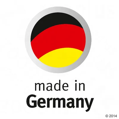 Made in Germany med tysk flaggsymbol.