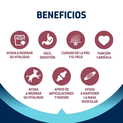 Beneficios: ayuda a mejorar su vitalidad, fácil digestión, cuidado de la piel y el pelo, función cardíaca, apoyo de articulaciones y huesos, ayuda a mantener la masa muscular.