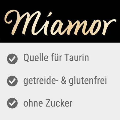 Miamor. Quelle für Taurin, getreide- & glutenfrei, ohne Zucker. Texte en allemand.