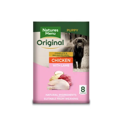 Natures Menu Original Pouches Puppy Chicken with Lamb - 8 x 300g