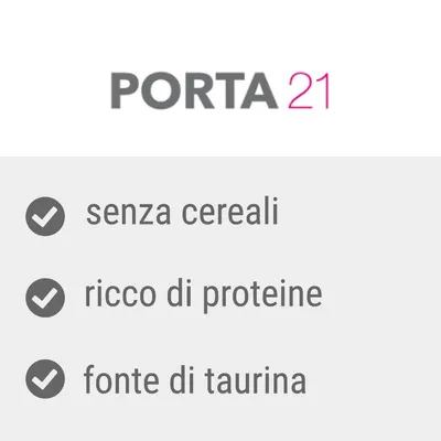 PORTA21, senza cereali, ricco di proteine, fonte di taurina