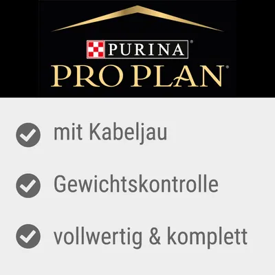 Purina Pro Plan, mit Kabeljau, Gewichtskontrolle, vollwertig & komplett