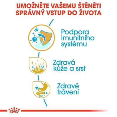 Umožněte vašemu štěněti správný vstup do života: Podpora imunitního systému, zdravá kůže a srst, zdravé trávení.