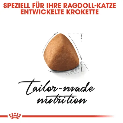 Speziell für Ragdoll-Katzen entwickelte Krokette. Tailor-made nutrition.