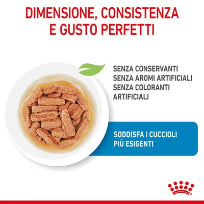 Dimensione, consistenza e gusto perfetti. Senza conservanti, senza aromi artificiali, senza coloranti artificiali. Soddisfa i cuccioli più esigenti.