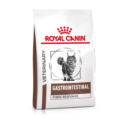 ROYAL CANIN VETERINARY GASTROINTESTINAL FIBRE RESPONSE Katzenfutter Verpackung mit Katzenabbildung