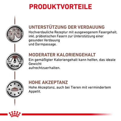 Текст на немецком: PRODUKTVORTEILE. UNTERSTÜTZUNG DER VERDAUUNG, MODERATER KALORIENGEHALT, HOHE AKZEPTANZ с описаниями преимуществ продукта. Текст на немецком: PRODUKTVORTEILE. UNTERSTÜTZUNG DER VERDAUUNG, MODERATER KALORIENGEHALT, HOHE AKZEPTANZ с описаниями преимуществ продукта.