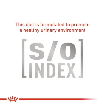 This diet is formulated to promote a healthy urinary environment. S/O Index.