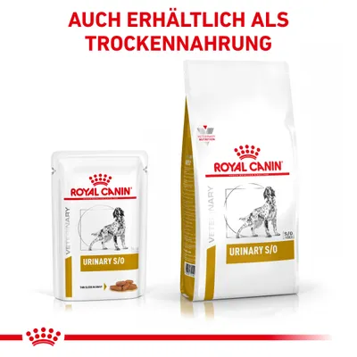 Royal Canin Urinary S/O Nass- und Trockenfutter für Hunde. Hinweis: Auch erhältlich als Trockennahrung.
