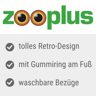 zooplus. Tolles Retro-Design, mit Gummiring am Fuß, waschbare Bezüge.