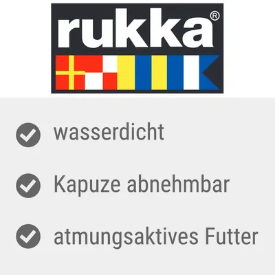 rukka. Характеристики: водоустойчив, свалящ се качулка, дишаща подплата.