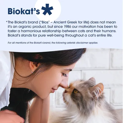 Biokat’s: Huomautus, että 'Bios' ei tarkoita luomutuotetta. Vuodesta 1986 lähtien keskitytty kissojen hyvinvointiin ja harmoniseen suhteeseen ihmisten kanssa. Biokat’s: Huomautus, että 'Bios' ei tarkoita luomutuotetta. Vuodesta 1986 lähtien keskitytty kissojen hyvinvointiin ja harmoniseen suhteeseen ihmisten kanssa.
