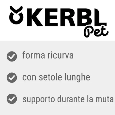 KERBL Pet, forma ricurva, con setole lunghe, supporto durante la muta