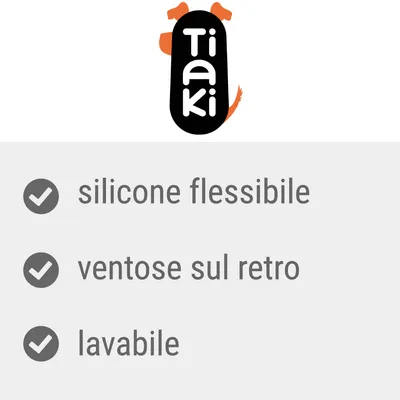 Tiaki, silicone flessibile, ventose sul retro, lavabile