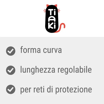 Tiaki. forma curva, lunghezza regolabile, per reti di protezione