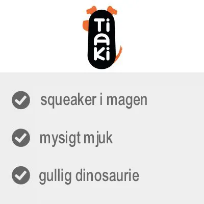 Tiaki. squeaker i magen, mysigt mjuk, gullig dinosaurie