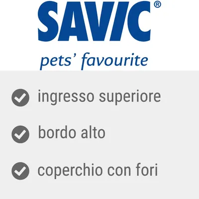 SAVIC pets' favourite. ingresso superiore, bordo alto, coperchio con fori.
