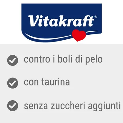 Vitakraft contro i boli di pelo, con taurina, senza zuccheri aggiunti