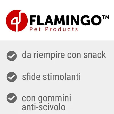 FLAMINGO Pet Products. Da riempire con snack, sfide stimolanti, con gommini anti-scivolo.