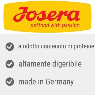 Josera petfood with passion. A ridotto contenuto di proteine, altamente digeribile, made in Germany.