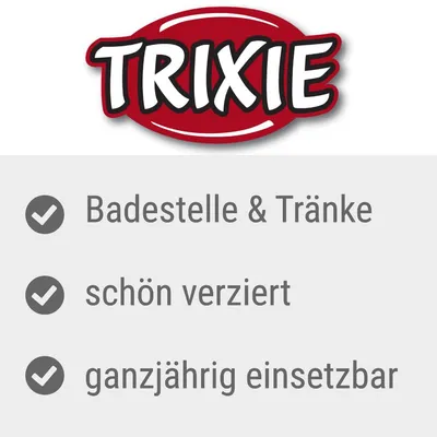 TRIXIE. Badestelle & Tränke, schön verziert, ganzjährig einsetzbar