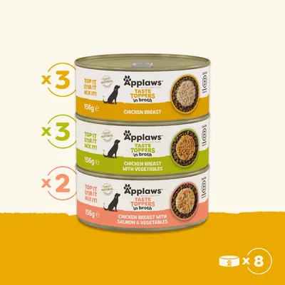Applaws Taste Toppers Mixed Pack 8 x 156g - dog wet food - Broth Mixed Pack Applaws Taste Toppers Mixed Pack 8 x 156g - dog wet food - Broth Mixed Pack