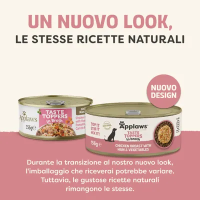 Applaws Taste Toppers in Brodo, nuovo design della confezione. La ricetta rimane invariata, la confezione può variare durante il periodo di transizione. Applaws Taste Toppers in Brodo, nuovo design della confezione. La ricetta rimane invariata, la confezione può variare durante il periodo di transizione.
