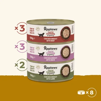 Applaws Taste Toppers Mixed Pack 8 x 156g - Gravy Mixed Pack Applaws Taste Toppers Mixed Pack 8 x 156g - Gravy Mixed Pack