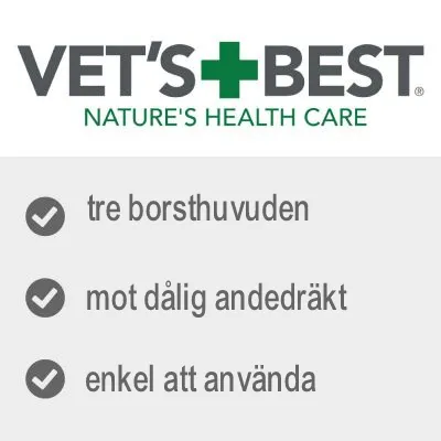 VET'S BEST NATURE'S HEALTH CARE. Tre borsthuvuden, mot dålig andedräkt, enkel att använda.