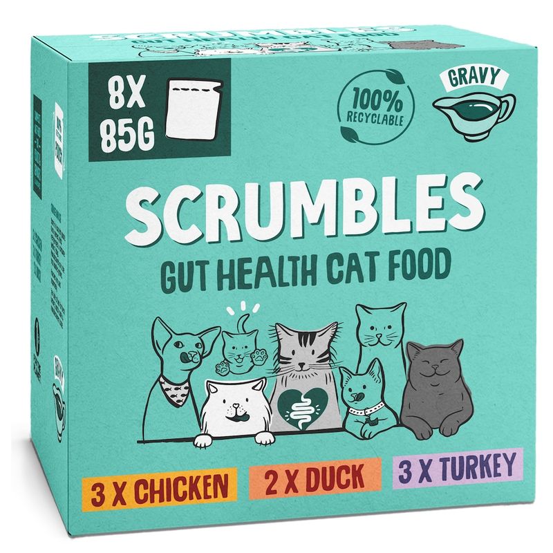 Scrumbles Gut Health Cat Food Pouches Meat in Gravy Selection