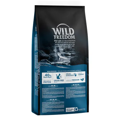 Wild Freedom Katzenfutter, 40% frisches Fleisch, getreidefrei, artgerecht, hergestellt in Deutschland, recycelbares Material.