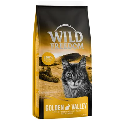 Wild Freedom Golden Valley Katzenfutter, 100% getreidefreie Rezeptur, mit frischem Geflügelfleisch und Kaninchen, 6,5 kg Packung.