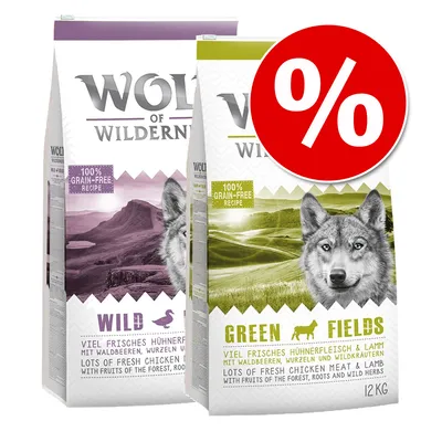 Wolf of Wilderness -säästösekoitus 2 x 12 kg