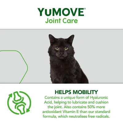 YuMOVE Joint Care. Helps mobility with unique Hyaluronic Acid to lubricate and cushion joints, plus 50% more antioxidant Vitamin E than standard formula to neutralise free radicals.