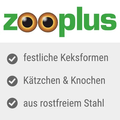 Zooplus. Festliche Keksformen, Kätzchen & Knochen, aus rostfreiem Stahl.