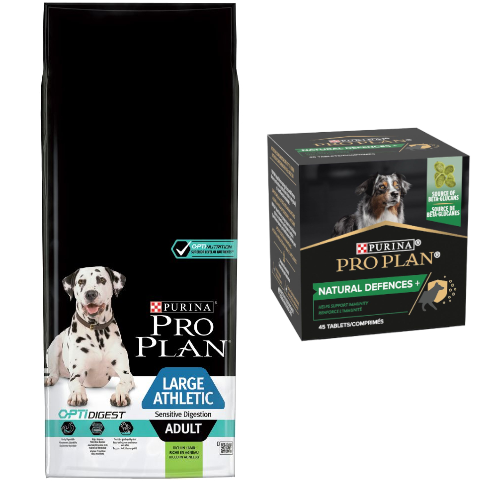 

Pro Plan 14 kg pienso para perros + Suplemento alimenticio ¡gratis! - Large Athletic Adult OptiDigest cordero