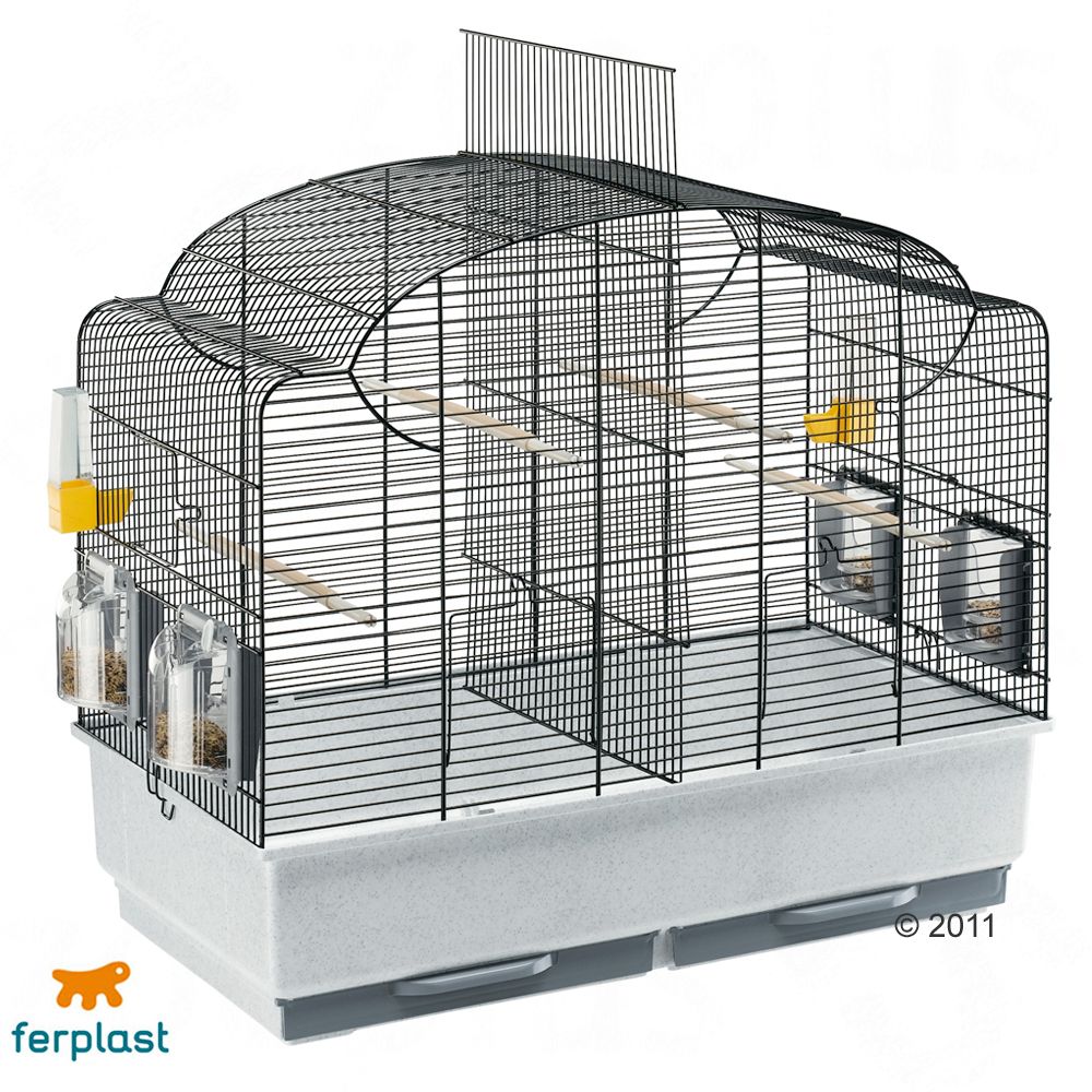 Canto is a shapely cage with basic equipment for parakeets Canto is a shapely cage with basic equipment for parakeets