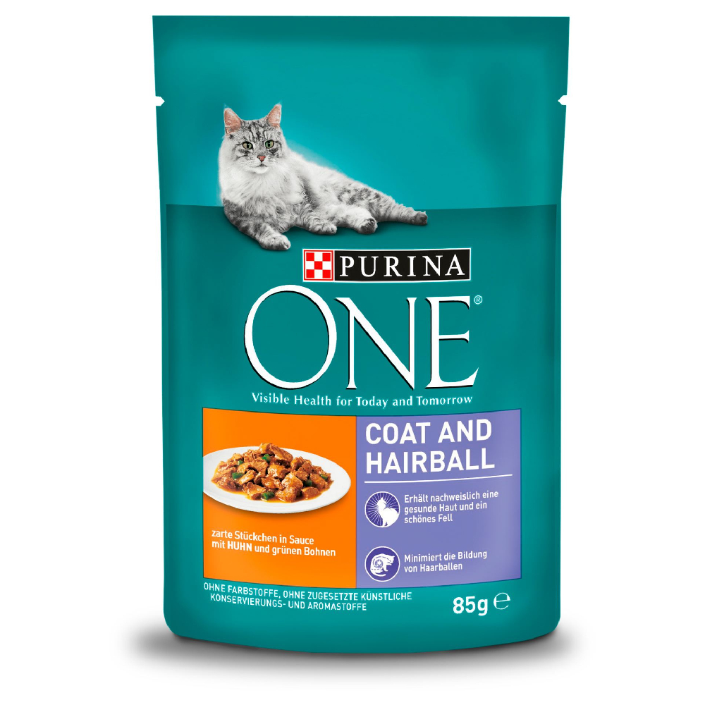 Purina ONE Coat & Hairball – 6 x 85 g Coat & Hairball