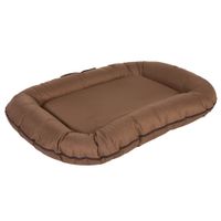 Cuccia rettangolare marrone per pet con bordo imbottito e superficie piatta.