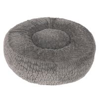 Letto per animali rotondo e soffice in bianco con tre opzioni di colore: beige, grigio e marrone.