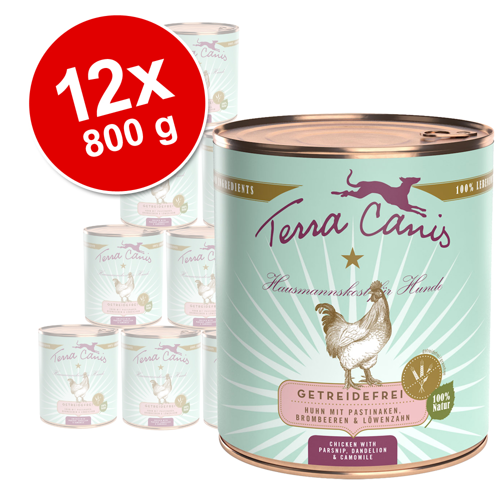 Terra Canis sin cereales 12 x 800 g - Pack Ahorro - Pack mixto de ave