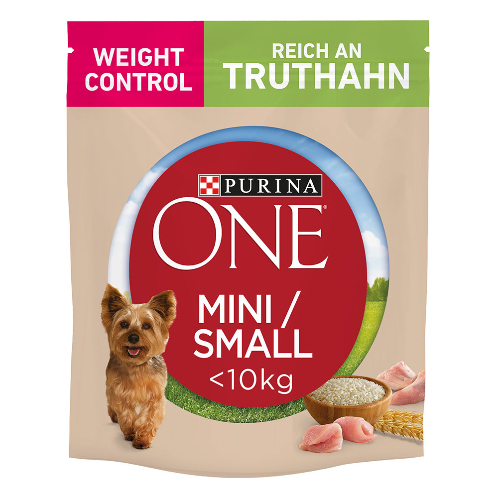 Fotografie produktu: Purina ONE Mini Dog Weight Control kapsičky krůta, rýže - 9 kg (6 x 1,5 kg)