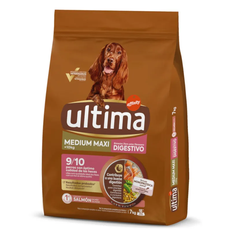 Pack Ahorro: Affinity Ultima pienso para perros - Medium / Maxi Digestive Well-Being salmón (2 x 7 kg)