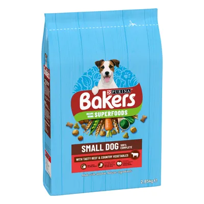 Bakers Adult Small Dog with Tasty Beef & Country Vegetables - Multibuy: 4 x 2.85kg