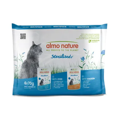 Almo Nature Functional Sterilised - Z kurczakiem i dorszem, 6 x 70 g