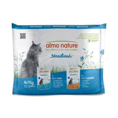 Almo Nature Holistic Sterilised 24 x 70 g Huhn & Kabeljau